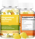 60 Conde Magnesium Glycinate Gummies 400mg w/Ashwagandha Suplemento - Sugar Free Zinc Magnesium Glycinate Suplemento Ashwagandha Gummies for Adults Pineapple Flavor