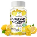 Magnesio Glycinate Gummies 2500mg - Suplemento de Potasio de Magnesio Libre de Azúcar con Vitamina D, B6, CoQ10 para calma Mood &amp; Sleep Support - 90 Lemon Gummies