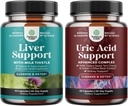 Bundle of Liver Cleanse Detox " Repair - Silymarin Milk Thistle with Dandelion Root " Artichoke Extract and Green Coffee Bean Extract for Uric Acid Cleanse " Detox - Turmeric Tart Cherry " Celery Seed