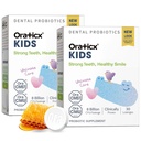 OraTicx Niños Probióticos Dentales para Anti-Cavidad + Dientes y Gumas Saludables, 8 Billones CFU Probióticos para la Salud Oral, Yogurt Flavor 2-Pack