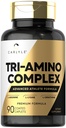 Carlyle Tri-Amino L-Arginine L-Ornithine L-Lysine Suplemento Silencio 90 Caplets peru Vegetarian, Non-GMO, Gluten Free