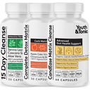 CandEase Matrix Pills " Colon Cleanser " Full Detox Matrix Fast Kit Bundle 3pk ¦ Caprylic Acid Oregano Protease " Cellulase Enzymes Laxatives ACV Chromium " 100 Bil CFU/g Digestive probiotics