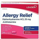 Líder antihistamínico Alivio de la Alergia Diphenhydramine HCl, 25 mg Mini Tabletas, 24 Conde