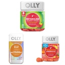 OLLY Metabolism Gummy Rings, Apple Sider Vinegar, Vitamina B12, Cromo, Energía y Salud Digestiva Chewable Suplemento (30 Conde) y OLLY Beat The Bloat Capsules, Digestive Support Enzymes, Suplemento para Mujeres (25 Conde)