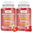 Magnesium Glycinate Gummies 500mg para adultos &amp; niños suplemento de magnesio con vitamina B6-Natural Calm Gummies-Calm Mood, Muscle & Sleep Support-Strawberry Flavor, 120 Gummies