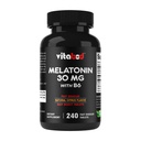 Melatonina 30 mg con vitamina B6 – 240 Tablas rápidas de disuelve Soporte para el sueño de alta potencia – libre de drogas, sabor natural de citrus – vegetariano, no GMO, libre de gluten
