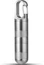 TISUR Caja pequeña de titanio, Keychain Pill Holder Travel Pill Box Container,Portable Pill Organizer Waterproof Metal Pill Case Bottle (Gray Titanium Medium - 2.16 pulgadas)