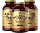 Citrato de magnesio Solgar Calcio, 250 Tabletas (Pack of 3) - Soportes Huesos saludables " Dientes - Musculoesquelético " Apoyo al sistema nervioso - Altamente Absorbable - No OGM y Vegan - 150 Servicios totales