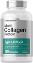 Horbäach Multi Collagen Protein 2000 mg  180 Capsules  durable Hydrolyzed Collagen Tipo I, II, III, V, X Silencio Keto &amp; Paleo Friendly, Non-GMO, Gluten Free Supplement