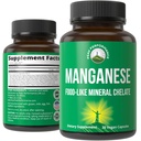 Alimentos Complementarios Manganesos Como Chelated Mineral Para Absorción Superior Con Alimento Integral De 25+ Frutas & Verduras. Pure Trace Mineral Capsules For Connective Tissue, Bone Health, Enzyme Support