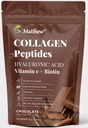 Chocolate Collagen Powder. Colágeno con ácido hialurónico y vitamina C. Chocolate Collagen Peptides Powder Chocolate. Colágeno con vitamina C &amp; Biotina para el cabello, la piel, las uñas, la articulación. Keto, Tipo 1 y 3.