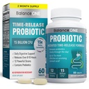 Balance ONE Probiótico para Hombres – Tablas de liberación del tiempo para la supervivencia de 15x – Fórmula de 12 niveles con L. Plantarum & L. Acidophilus – Gut & Digestive Health Support – 60 Tablets
