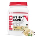 GNC Pro Performance Weight Gainer Protein Powder, 50g Protein, Calorie alta, 700 calorías, soporta la recuperación de masa y músculo, MCT, BCAA, 3er Parte testado, Crema de hielo de vainilla, 6 piezas, 2,5 libras