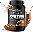Black Magic Protein Powder - Whey, Egg, y Casein Complex with Enzymes & MCT Powder - Pre Workout y Post Workout - Nuevo Look- Famoso Chocolate Puffs de mantequilla de maní - 24g Protein - 2 LB