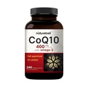 NatureBell CoQ10 400mg con cápsulas Omega-3-240 - Suplemento antioxidante para el apoyo a la salud del corazón y la energía - Soportes Energía celular* - Coenzima de fuerza extra Q10
