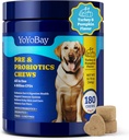 Probióticos para perros - 6 millones de UC, Probióticos para perros con prebióticos " Enzimas digestivas para Gut, Immune " Skin Health - Turquía " Flavor de calabaza, 180 cerdas suaves
