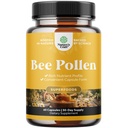 Bee Pollen Pills for Breast Growth 60 Ct - Bee Pollen Supplement 1000mg Serving with Naturally Occurring B Vitamins Minerals & Enzymes - Breast Support Supplement - Vegetarian Non-GMO &amp; Gluten Free