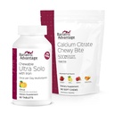 Bariatric Advantage Chewable Ultra Solo con Hierro - Citrus, 30 Cuenta y Calcio Citrate Chewy Bites 500 mg - Assorted Fruit Flavor,90 Cuenta