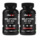 Melatonina 20 mg - 240 Tablas rápidas de disuelve - Libre de medicamentos - Sabor natural de Berry - Vegetariano, No GMO, Gluten Cuenta libre 240 (Pack of 2)