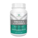 Mannatech Omega-3 con vitamina D3 para bonificación, salud cardíaca y apoyo cognitivo, hecha de aceite de pescado puro