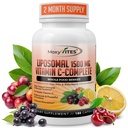 Vitamina Liposómica C con cápsulas de zinc - Vit C Elderberry orgánica, Amla, Camu Camu- Vitamina C alta absorción, Anti envejecimiento, Immune Support,1500mg/Serving 3 meses de suministro Gluten libre NON GMO Veggie Caps