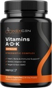 High Absorption ADK Vitamin Supplement - Vegan Vitamin D3 K2 MK7 &amp; A for Calcium Regulation Plus Bone Heart Thyroid &amp; Immune Support - Vitamina ADK con 5000IU D3 Non GMO & Gluten Free (1 Meses)