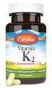 Carlson - Vitamina K2, MK-4 (Menatetrenone), Suplemento Vitamina K, Hueso & Corazón Salud, K2 Vitamina, libre de soja, 60 cápsulas