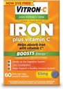 Suplemento de hierro de alta potencia Vitron-C con vitamina C, paquete de 3 (180 contable total)