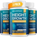 SILVERPEAKS Growth Capsules to Grow Taller - Maximizador de crecimiento de altura con calcio para fuerza de hueso - Hecho en EE.UU. - Natural Get Taller Suplemento - Libre de hormona de crecimiento - Pack de 3