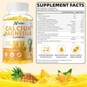 Calcio Magnesio Zinc Gummies con vitamina D3, ashwagandha Suplemento - Absorción mejorada de alta potencia - Pineapple Flavor-90 Conde