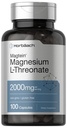 Horbäach Magtein Magnesium L-Threonate ← 2000mg Suplemento  100 Capsules Silencio para Hombres " Mujeres que viven sin gluten y sin gluten