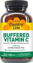 Vida en el País Vitamina C 1000mg con Bioflavonoides, Calcio, Magnesio, Potasio - Apoyo Inmunitario, Capsules Veganos, Libre de gluten, Gentle on Stomach - 100 Tablets