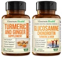 Suplemento Turmérico y Ginger Root Joint Support Suplemento " Glucosamine Chondroitin MSM y Suplemento Turmérico