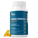 Dr. Tobias Vegan Omega 3 Suplemento, 1400 mg Algae Oil, 420mg DHA, y 210mg EPA por Serving, Non-GMO, Gluten-Free, Carrageenan-Free, 60 cápsulas, 30 servicios