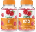 Lifeable Vitamin E + Vitamin B12, Gummies Bundle - Great Tasting, Vitamin Supplement, Gluten Free, GMO Free, Chewable Gummy