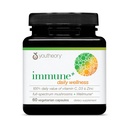 Youtheory Immune+ Daily Wellness - Vegetarian Immune Support Supplement with Vitamin C, Vitamin D3 " Zinc* - Mushroom Supplement with Turkey Tail, Cordyceps " Reishi - 60 Vegetarian Caps