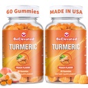 Curcumin Turmeric Gummies – Extra Strength 2000mg 8:1 Extracto Turmeric Suplemento Gummies con Pepper Negro y jengibre – Vegan Non-GMO Joint Support Chewables – Peach Flavor - Pack de 2