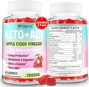 Keto ACV Gummies with Probiotics & Vitamin B12, 2000mg Apple Cider Vinegar Gummies with Mother, for Metabolism, Digestion, Detox &amp; Cleanse, Sugar Free, Vegan-Friendly, 120 Gummies
