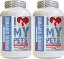 I LOVE MY PETS LLC cat Coat Supplement - CAT Immune Support - Booster - Healthy Supplement - Cats Immune Support - 120 Treats (2 Bottles)