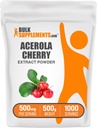 BulkSupplements.com Acerola Cherry Extract Powder - Natural Vitamin C Supplement, Acerola Cherry Powder - Vegan &amp; Gluten Free, 500mg por Serving, 500g (1.1 lbs) (Pack of 1)