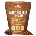 B.rad Superfuel - Grass Fed Whey Protein Isolate Boosted with Creatine ← Farm-Fresh, Easy-to-Digest, Clean Ingredients ← 2 Libras Silencio 100% USA Fuente ← Cocoa Bean (Chocolate)
