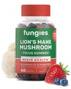 Fungies Mane Mushroom de Lion Gummies, Blueberry mixed & Strawberry Flavor - Mushroom Supplement Gummy for Adults & Children Supports Brain Health, Cognitive Function, Focus, Memory & Mood, 60 Servings