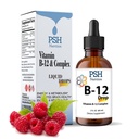 Premium PSH B Complex Liquid Drops with B12 - Natural Energy Booster - USA Made Supplement for Energy and Focus Stress Relief and Energy and Immune Support - 2 fl oz