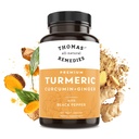Remedios todo natural de Thomas Curcumina y jengibre de Turmérica con Pepper Negro, Turmérico orgánico Soporte Conjunto Suplemento- 95% Curcumina - NO rellenos, Vegan - 120ct