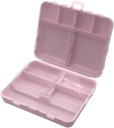Caja plegable de Dosis Ezy, Planificador de Medicina, Caja de Organizador de Vitamina, Conveniente y Fácil de Usar, 11 Compartimientos individuales con varios tamaños, Viajes Amistosos, Estilo de Farmacia de bolsillo compacto, Rosa