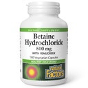 Factores naturales, Betaine HCL 500 mg, soporta la digestión saludable y un microbioma saludable, 180 cápsulas (180 porciones)
