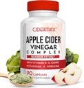 Complejo de vinagre de manzana cápsulas - 90 días de suministro de suministros para soporte de goma, peso equilibrado " Detox corporal - toda la vitamina natural B6, Kelp, potasio, " suplemento de espirolina por cidermax