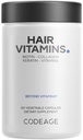 Codeage Hair Vitamins 10000 mcg Biotin, Keratin, Collagen, Vitamina A, B12, C, D3, E, Zinc, Turmérica, Probióticos, Enzymes, Inositol - Cuidado del cabello Soporte - Saludable Hair Supplement Pills - 120 Capsules