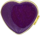 Pill Organizer Portable Compact Cute Retro Pill Box Metal Pill Case for Purse/Pocket to Hold Vitamins/Tylenol/Supplements/Fish Oil/Meds/Tablet(Noble Purple Love Heart with Mirror)