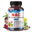 NAC Suplemento N-Aetyl Cysteine Enriquecido con Leche Esteto, Quercetina - Apoyo Inmunity, Respiratory Health & Liver Detox  150 cápsulas